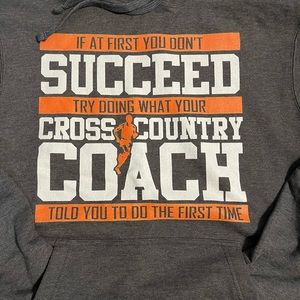 Gray XC Coach Hoodie Pullover Cross Country Sweatshirt—Brand New Team Gift